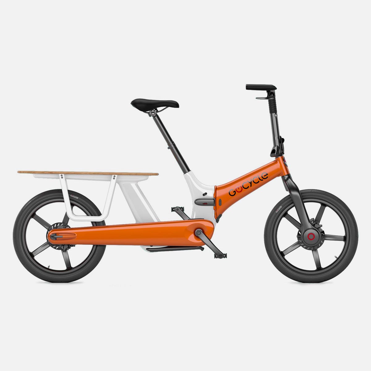 Gocycle CX+ Oranje-wit Family Cargo Elektrische vouwfiets Gocycle CX+ Oranje-wit Family Cargo Elektrische vouwfiets